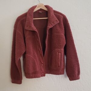 Old Navy Women's Teddy Jacket - Brick Red